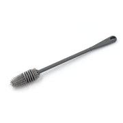 Versatile bottle cleaning brush shown with various bottle types.