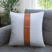 Detailed texture of the premium leather and soft cotton blend fabric