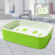 Portable soap container open showing smiley face design