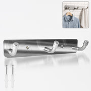 Stainless steel wall mounted coat hook rack with three durable hooks
