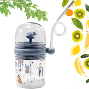 Front view of the Whale Spray Sippy Cup in blue, featuring a cute whale design and straw lid.