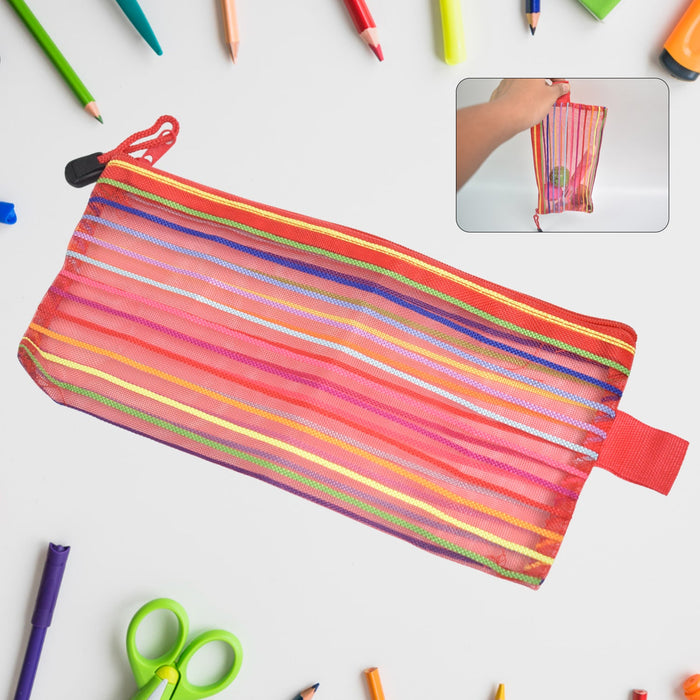 Transparent Mesh Pouch – Multi-Purpose Zipper Organizer | Indo Glow