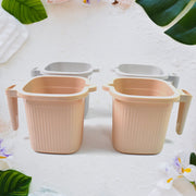 Single 1000ml plastic bath mug with a square shape and sturdy handle.
