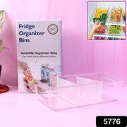 Compact and clear refrigerator organizer bin, ideal for small spaces.
