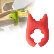 Adjustable plastic pot holder featuring a unique cat ear design for kitchen organization