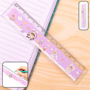 Kids plastic ruler with colorful cartoon design for school use