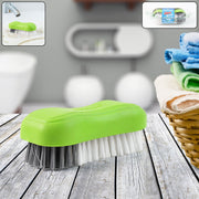 Cloth washing brush with ergonomic plastic handle and firm bristles