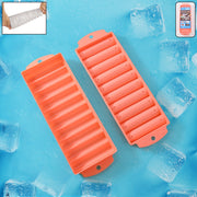 Compact plastic ice stick tray fitting bottle openings