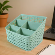 Side profile of durable multipurpose organizer with woven style