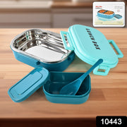 Leakproof steel lunch box with side locks and insulated lid
