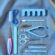 Portable 11 in 1 nail care kit for home and travel use