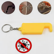 Front view of the durable plastic keychain phone holder in vibrant colors.