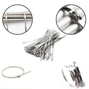 Rustproof stainless steel cable ties neatly bundled, ready for use in home improvement projects.