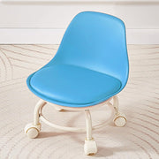 Ergonomic low rolling stool featuring cushioned seat and mobile wheels
