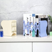 Expandable adjustable book stand showing different book capacities