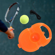 Components of the Tennis Rebound Trainer set including base, ball, and string.