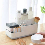 Office desk plastic organizer caddy with multiple compartments for stationery.
