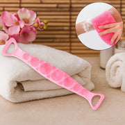 Silicone Back Scrubber Belt with soft bristles for body exfoliation