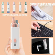 Angled view of the Electronic Cleaner Kit, showing its ergonomic design and various cleaning tools.