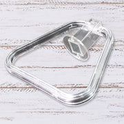 Close-up view of the durable ABS plastic material of the square towel ring.