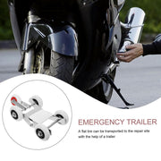 Motorcycle roller parking stand featuring corrosion-resistant metal frame