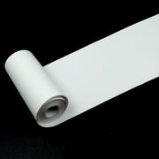 A thermal printer paper roll showcasing a crisp, clear black and white printed image.