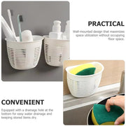 Empty white hanging plastic storage basket showcasing its sleek, minimalist design.