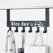 Detail of the 'Nice Day' panda cartoon design on the door hanger for a playful touch.
