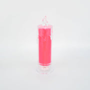 Detailed view of the red LED flameless candle, highlighting its safe and captivating glow.