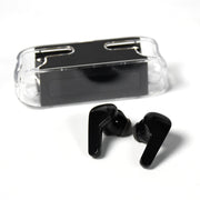 Sleek black M12 Max Bluetooth Earbuds, ready for seamless wireless connectivity.
