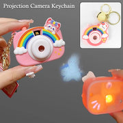 Projective Camera Keychain with zinc alloy ring displayed on white background