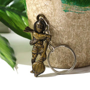 Lord Hanuman Metal Keychain with detailed mace design
