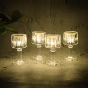 Crystal-effect LED wine glass table lamp with warm glowing light