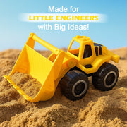 Construction toy being played with in a play setting
