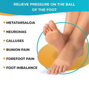 Close-up of a foot with the silicone tiptoe protector comfortably fitted over the toes.