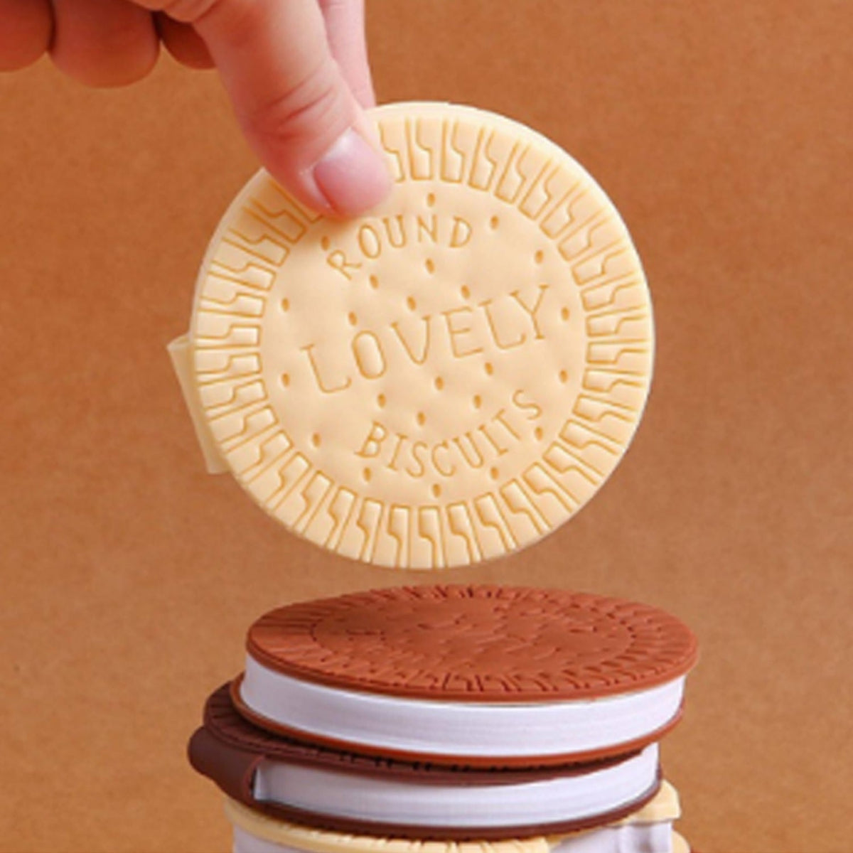 Round chocolate-scented diary notebook for writing practice.