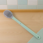 Soft flexible silicone bristles on toilet cleaning brush