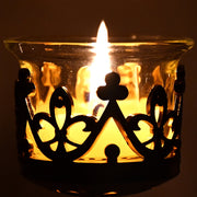 Glow petal designed glass candle holder for home ambiance