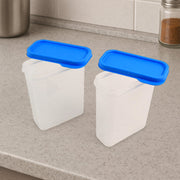 Apex Glory clear food containers with blue airtight snap-fit lids