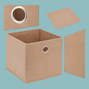 Neutral image of foldable storage box in jute fabric