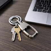 Durable metal keychain with dual rings for secure key organization