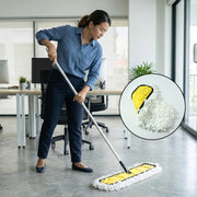 Velvet Wipe mop head refill easily attached to a standard mop handle.