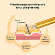 Ergonomic golden facial massager for enhanced circulation.