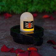 Side view of the glowing Water Sensor LED Shivling.