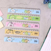Pack of five plastic rulers with cartoon designs for kids