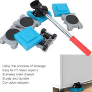 Close-up of furniture movers and slides, showcasing secure grip.