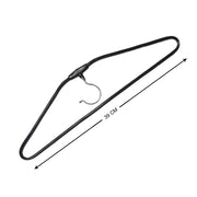 A set of ten space-saving stainless steel hangers, perfect for decluttering any closet.