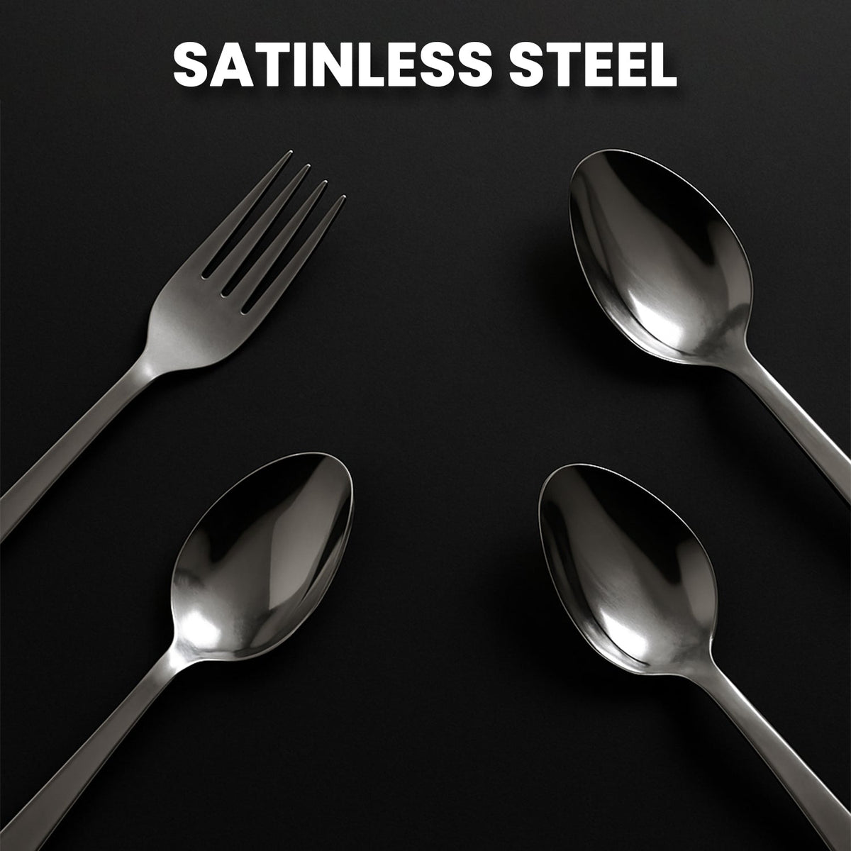 Easy access stainless steel cutlery holder set for organized storage