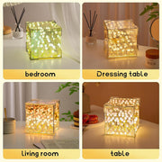 Interior view of the handmade Tulip LED night light with intricate floral arrangement.