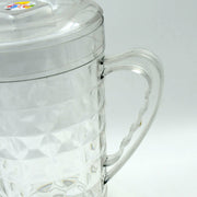 Close-up of the handle and lid of the Mocktail PET Plastic Jug, illustrating ergonomic design.